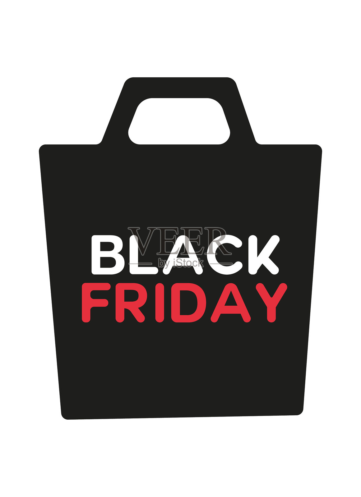黑色星期五购物袋。购物、折扣和促销符号。插画图片素材