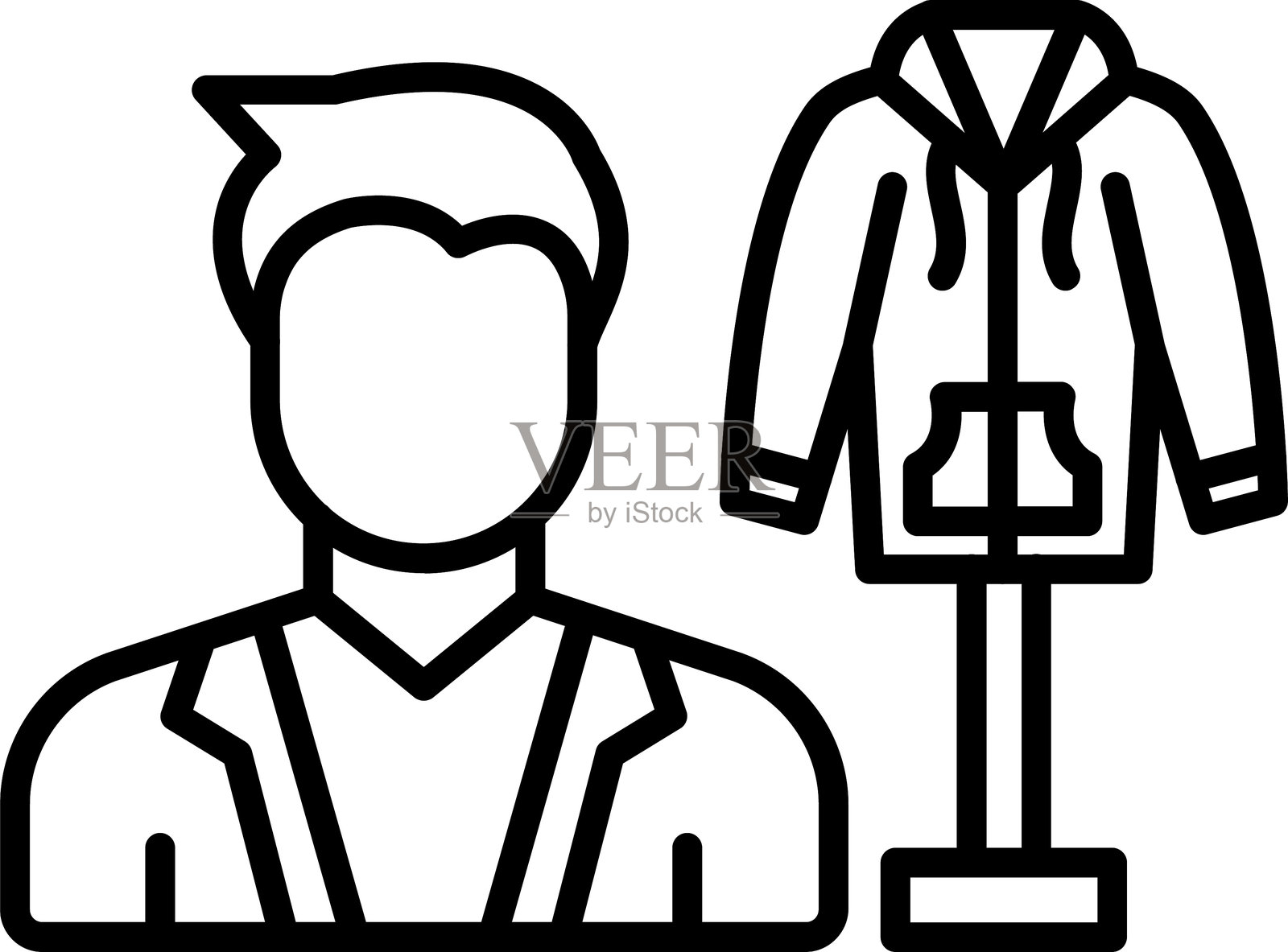 男性时尚造型师图标风格插画图片素材