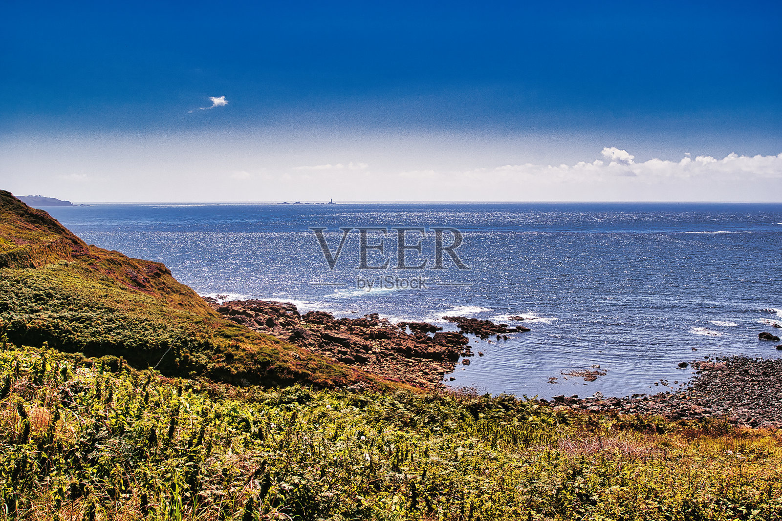 康沃尔郡英国的陆地尽头岩石海岸风景优美的海岸线照片摄影图片