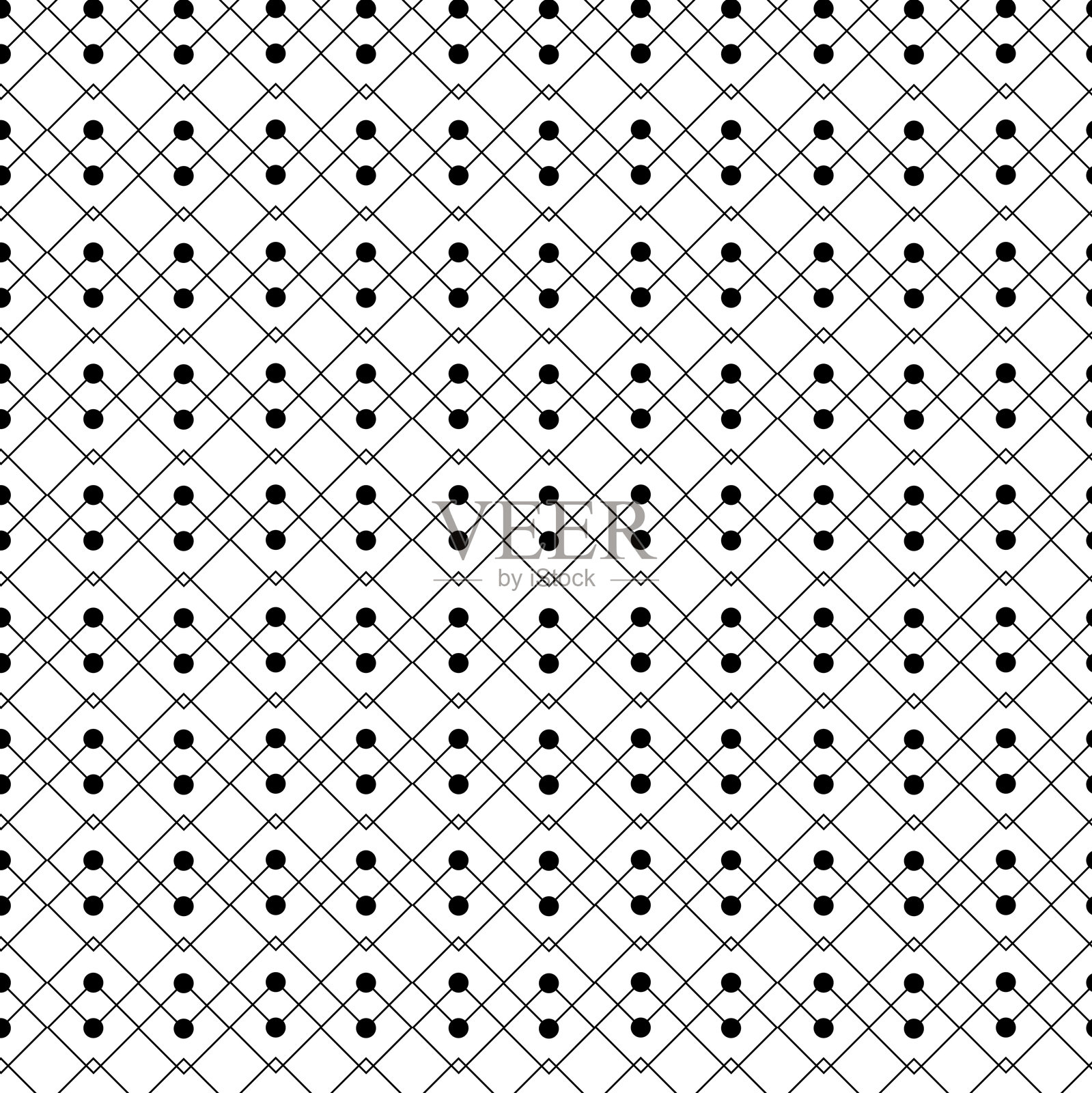 抽象几何图案,包含十字、条纹和线条。无缝矢量背景。插画图片素材