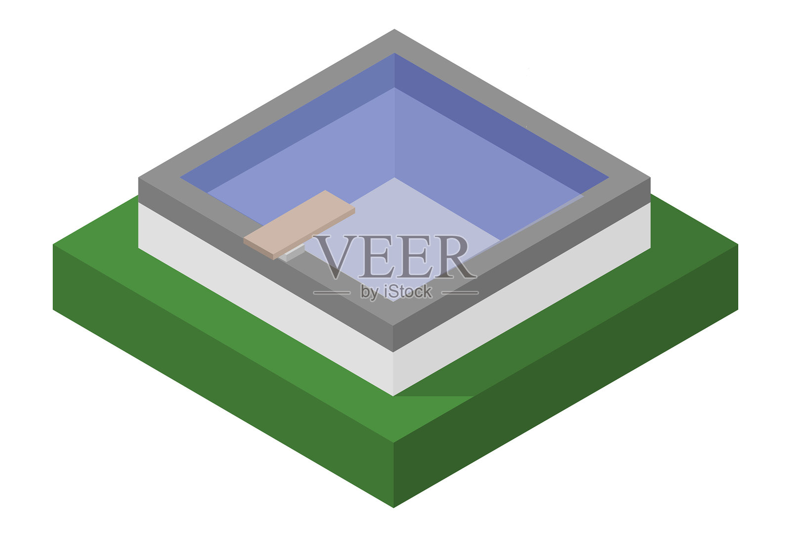 等距游泳池插画图片素材