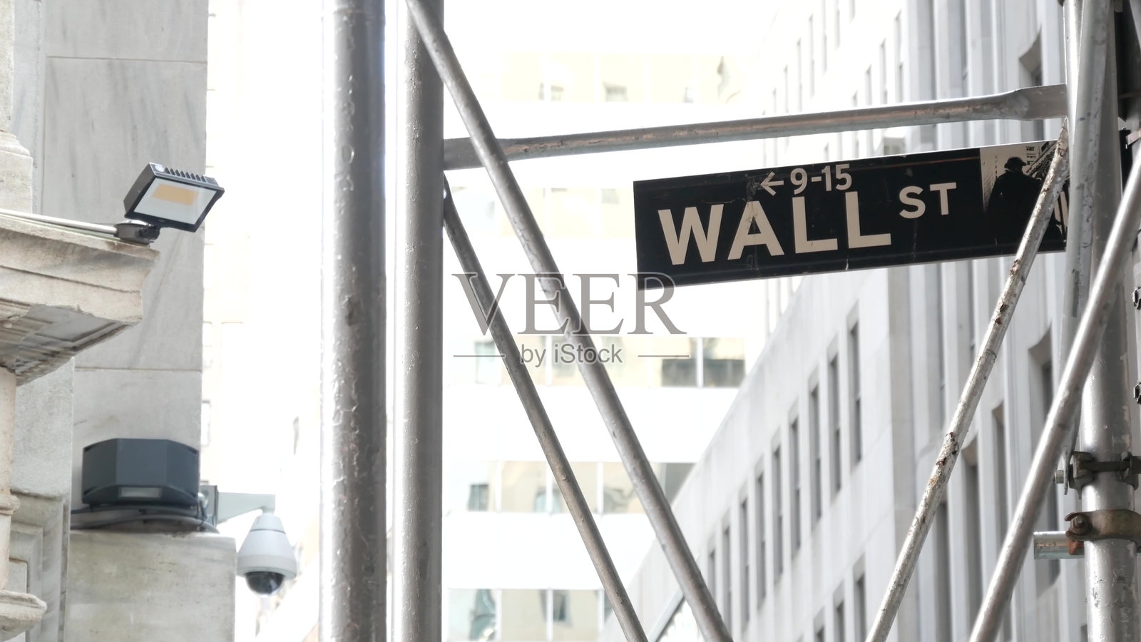 美国纽约市曼哈顿下城金融区,华尔街标志,证券交易所。照片摄影图片
