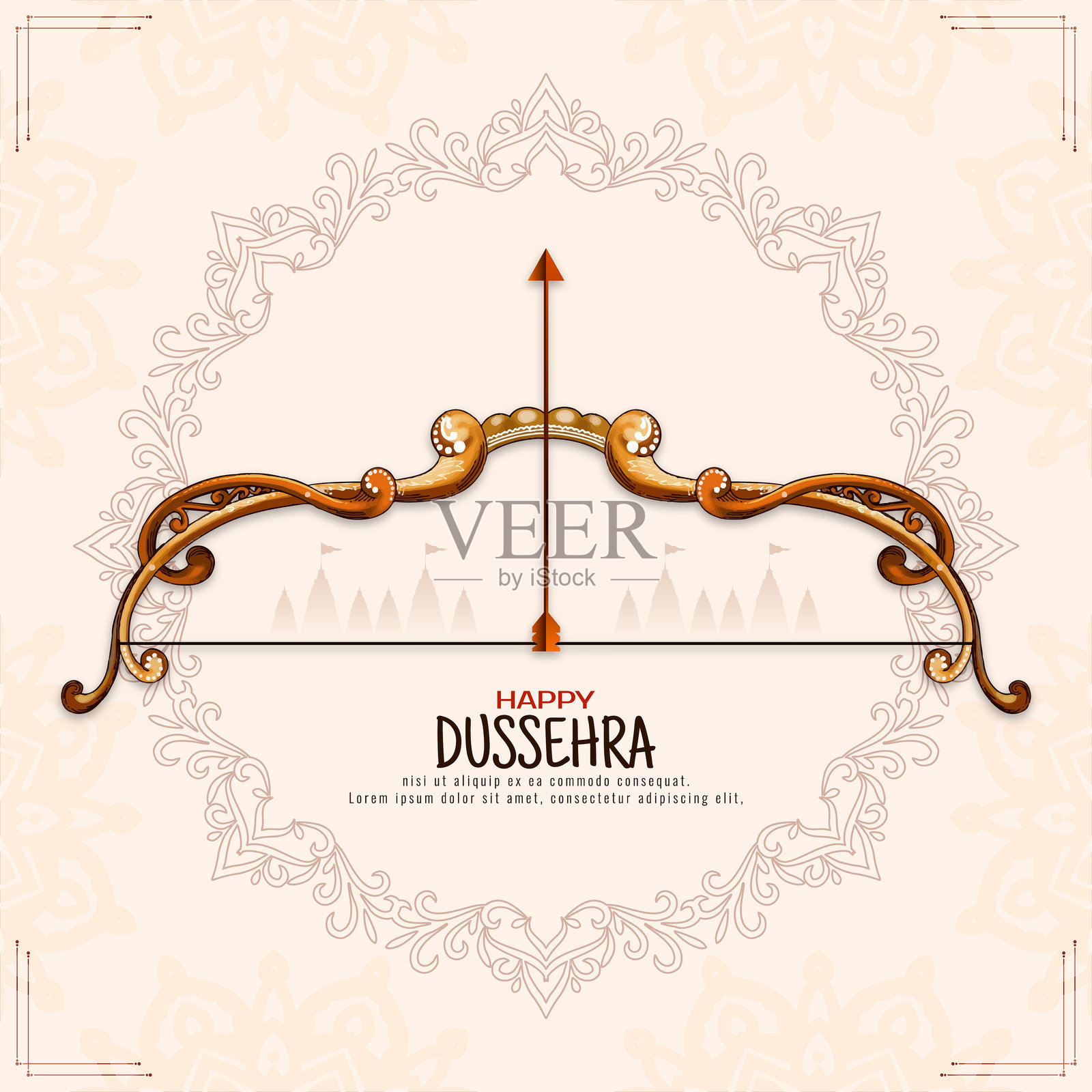 文化主题的Dussehra节背景设计插画图片素材