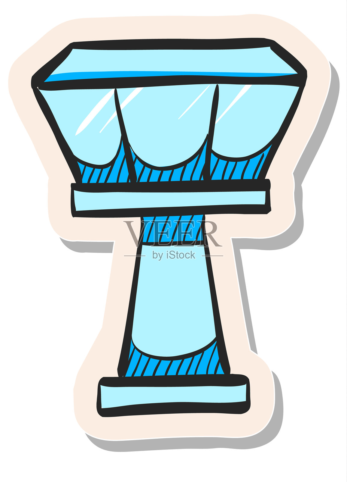 手绘贴纸风格图标 机场塔插画图片素材