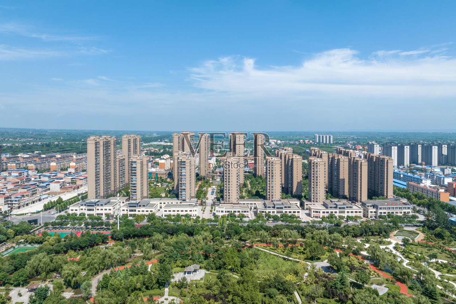 航拍山西芮城城市风光照片摄影图片