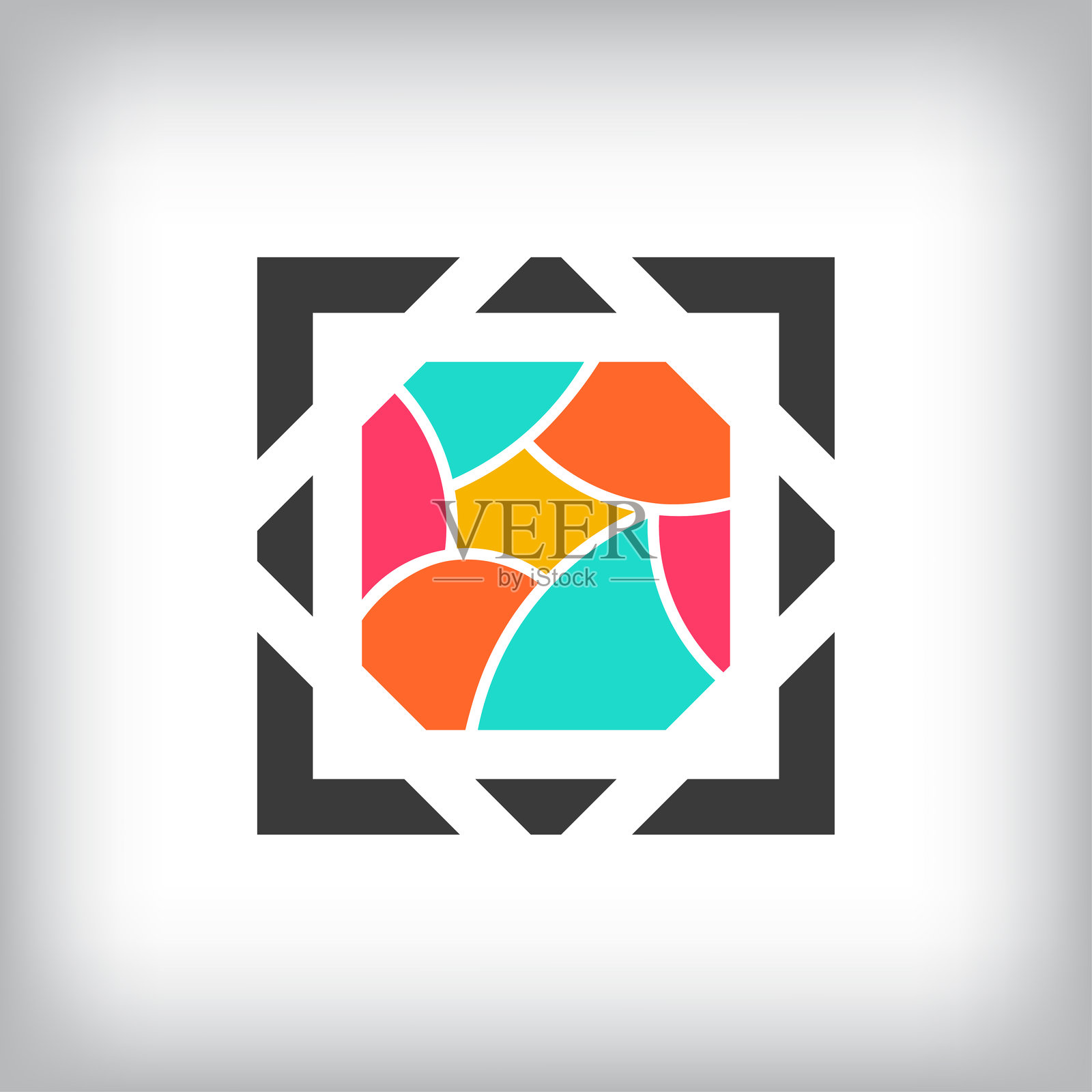 独特方形的彩色玻璃设计。插画图片素材