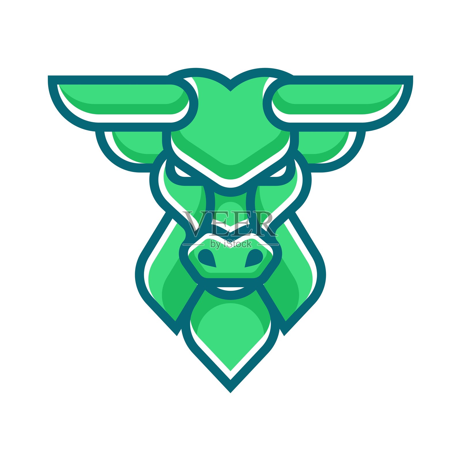 简单风格的牛矢量插图吉祥物插画图片素材