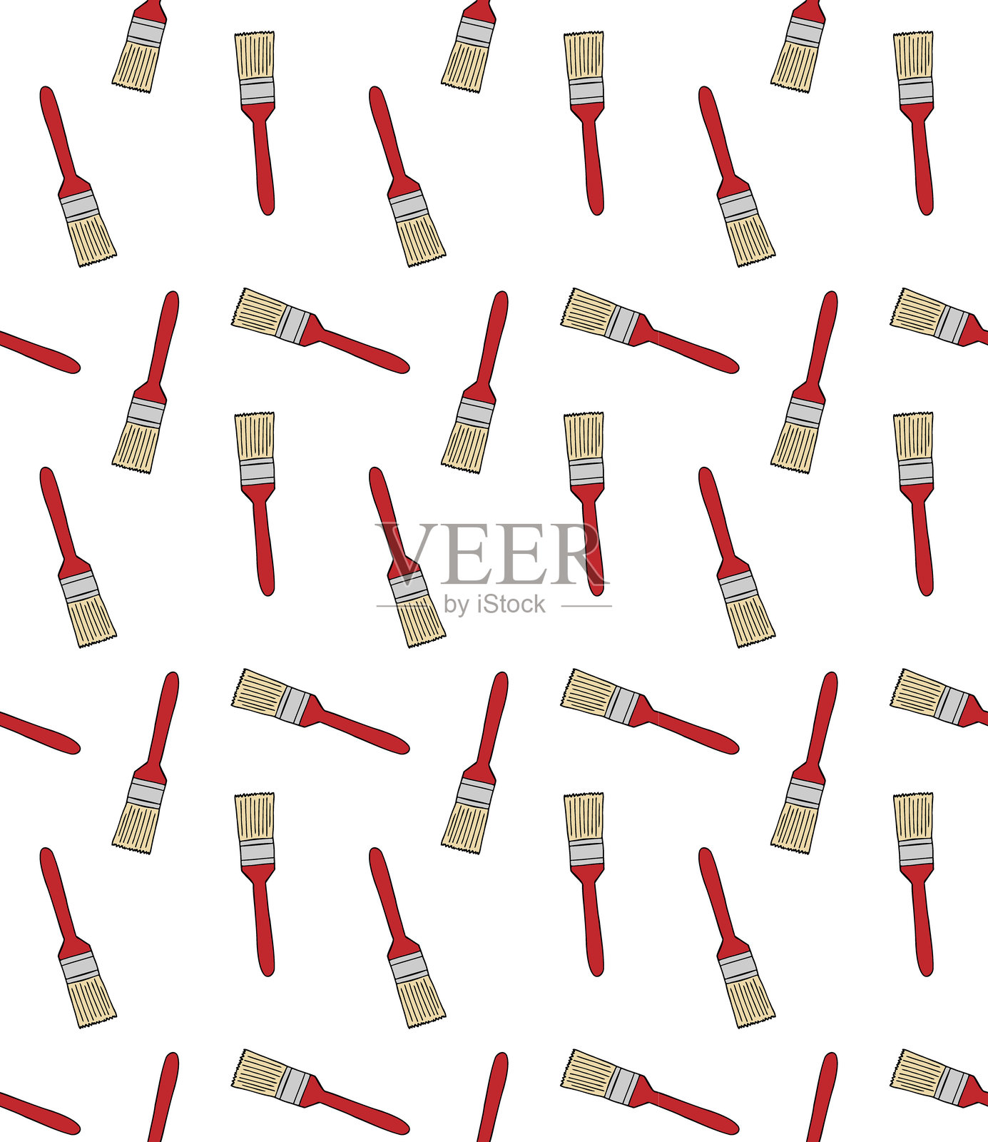 手绘涂鸦风格的无缝图案插画图片素材