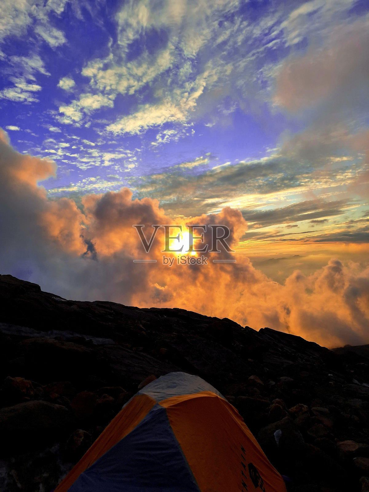 日落与露营照片摄影图片