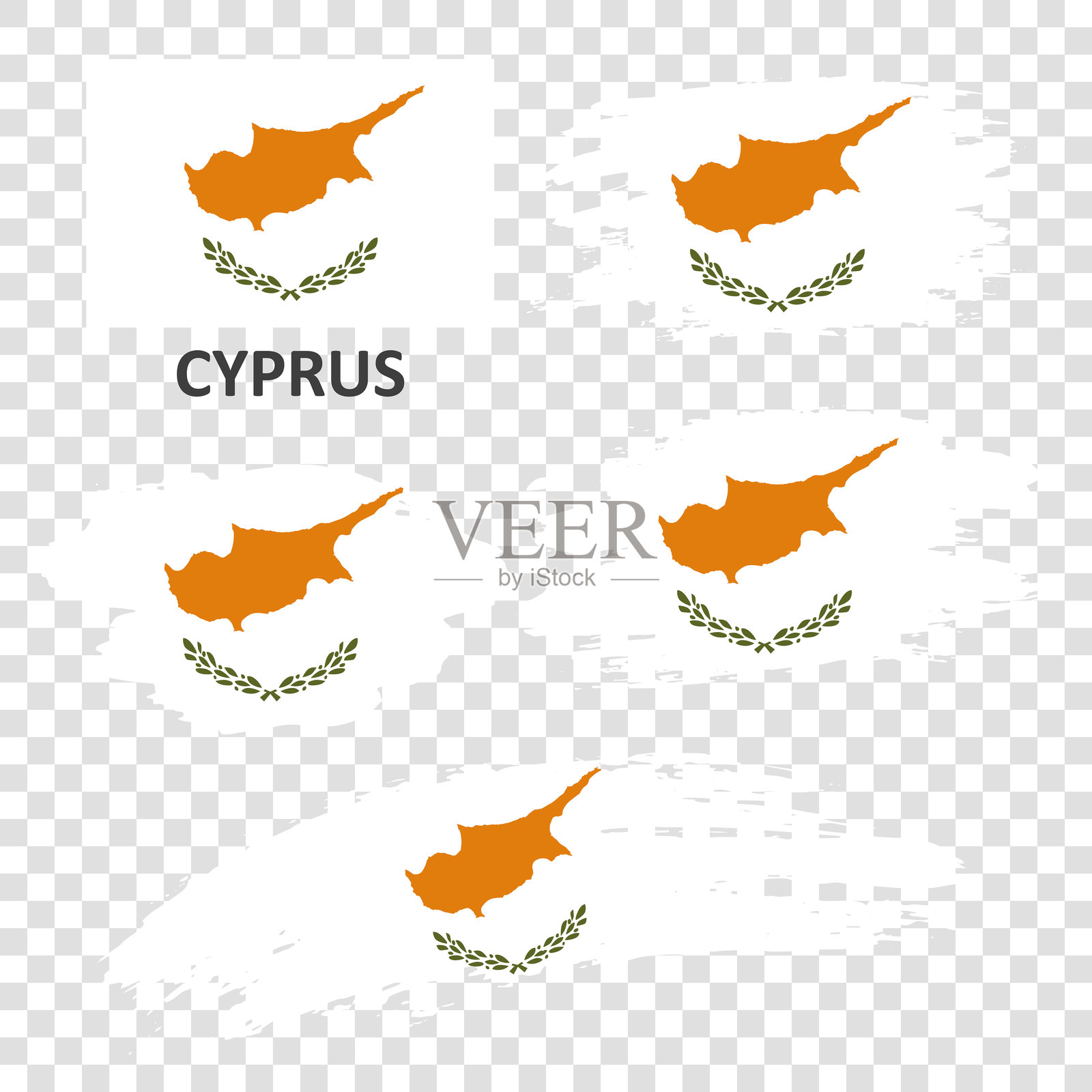 塞浦路斯的矢量旗帜集合插画图片素材