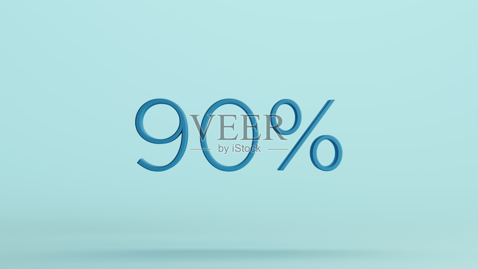 蓝色90%折扣符号,商务优惠,浅色背景照片摄影图片