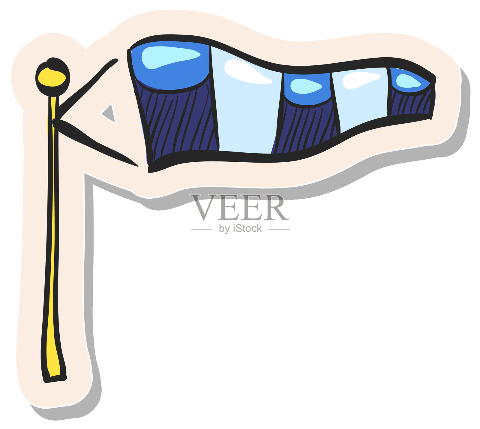 手绘贴纸风格图标 风向标插画图片素材