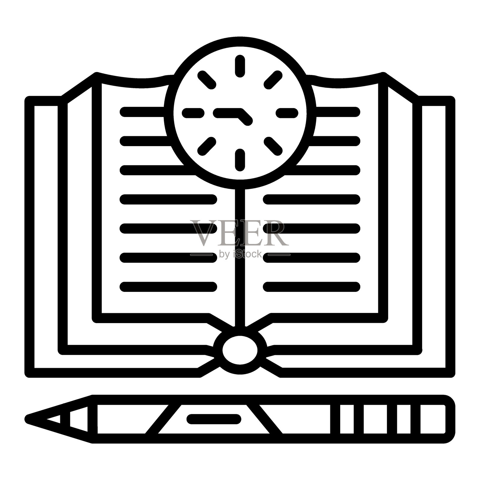 学习时间图标风格插画图片素材