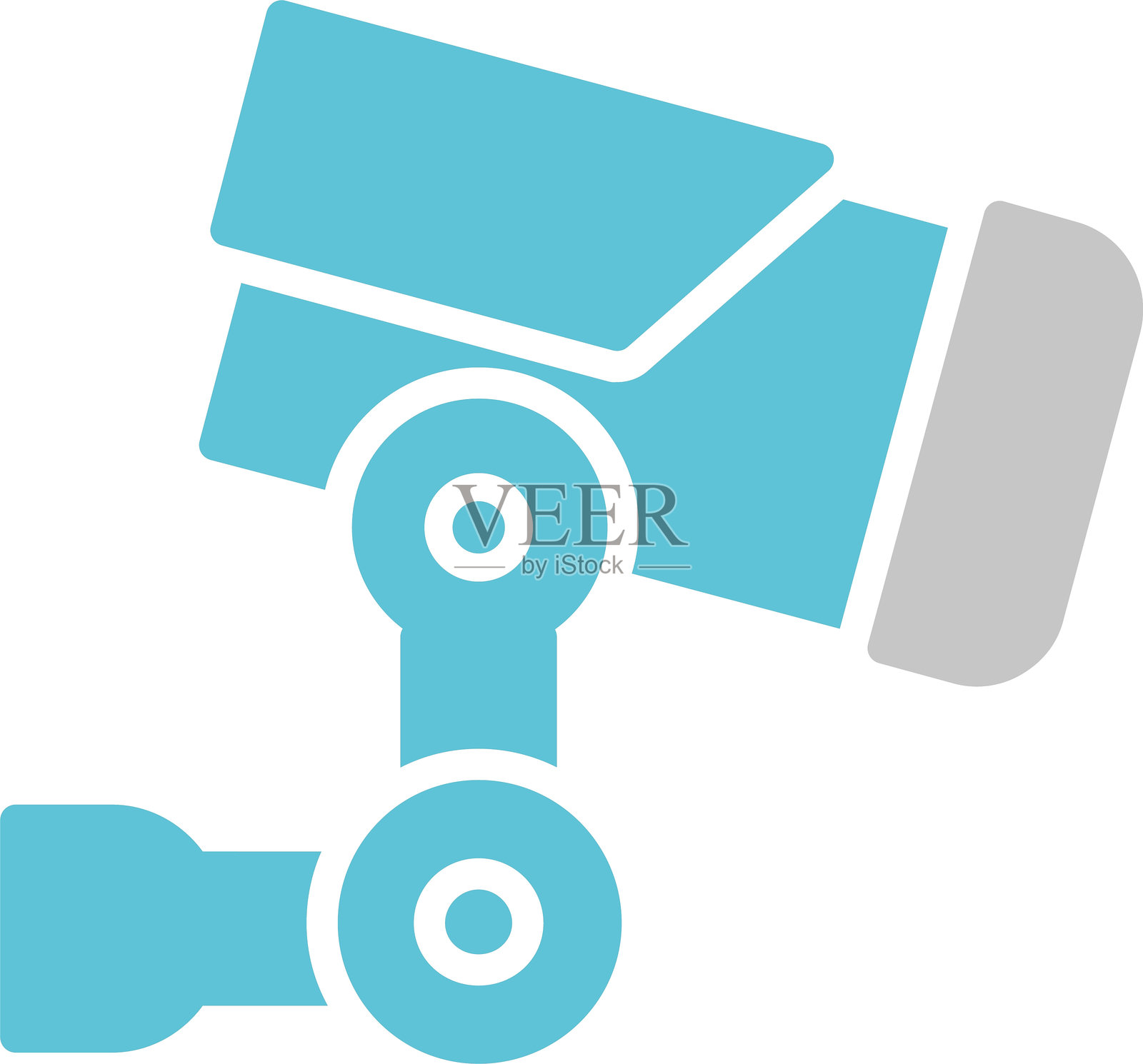 监控摄像头图标双色设计插画图片素材