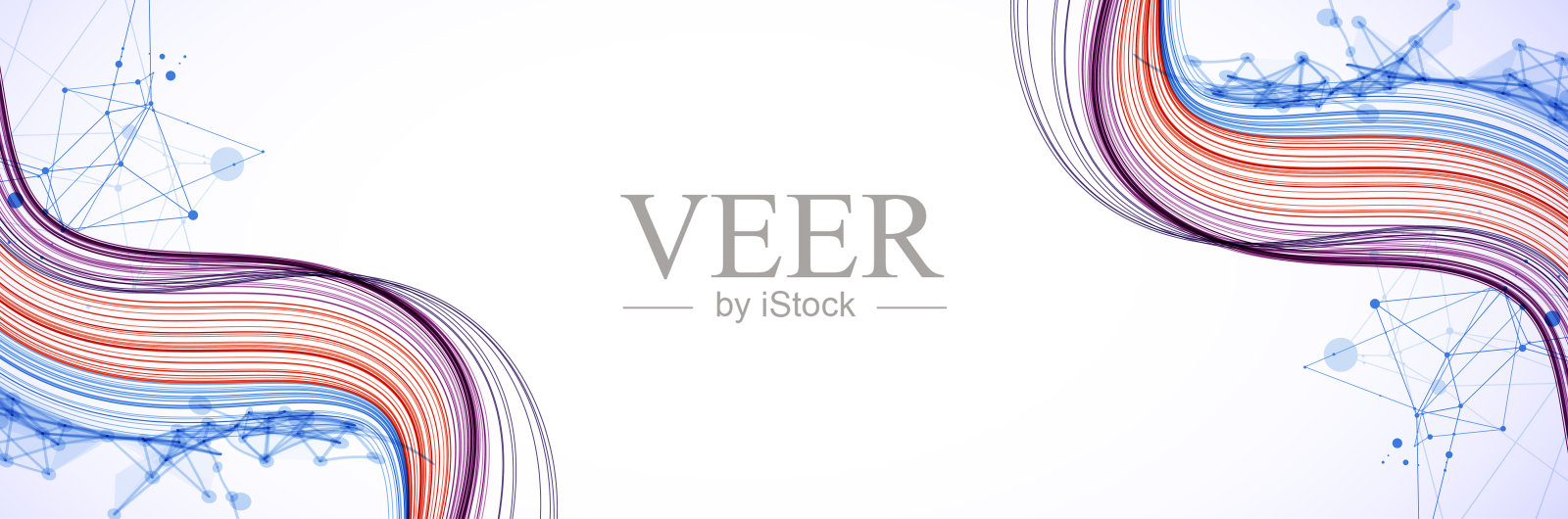 抽象的彩色背景,交错着许多线条。手绘矢量插图。插画图片素材