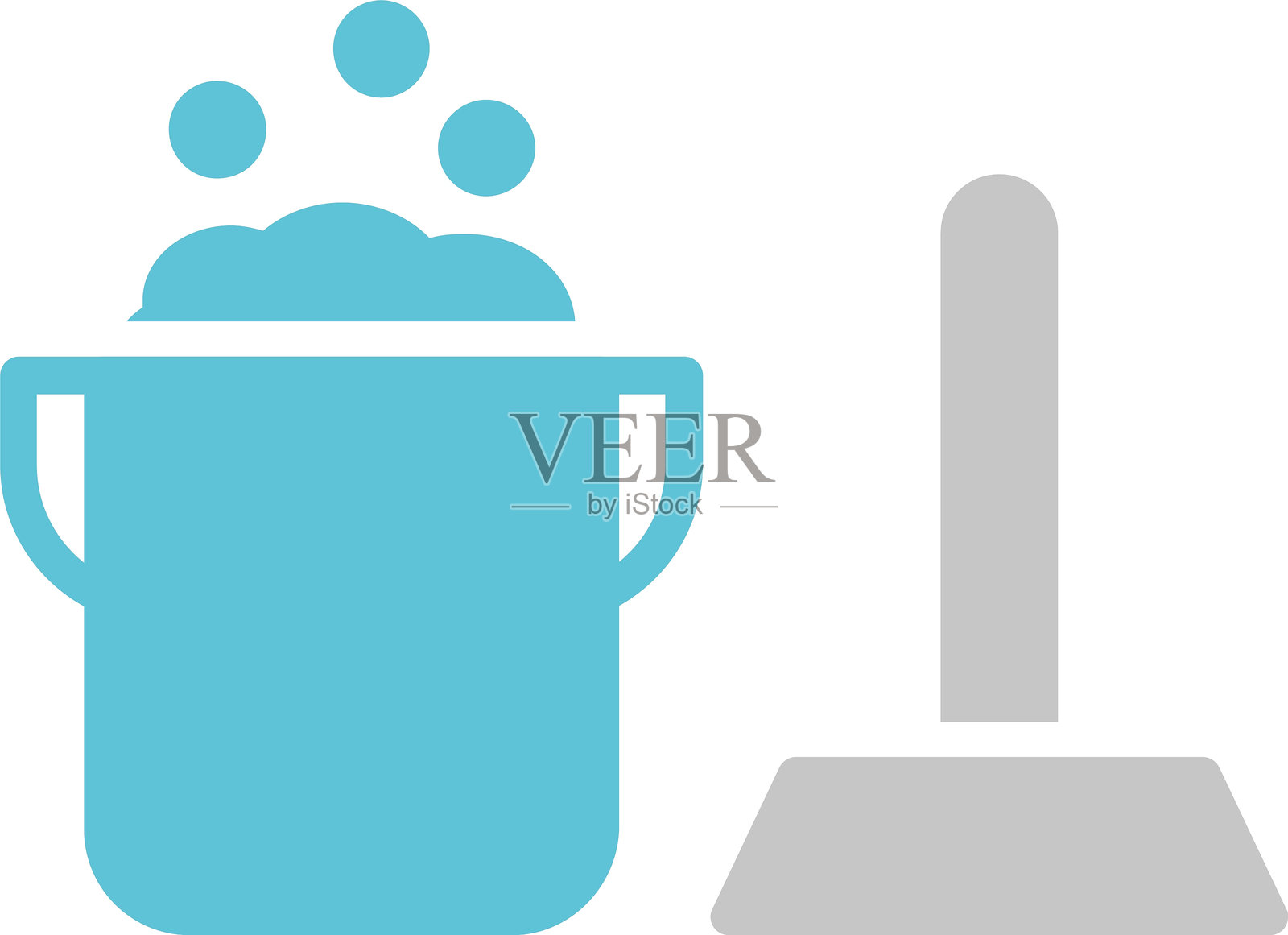 清洁图标双色设计插画图片素材