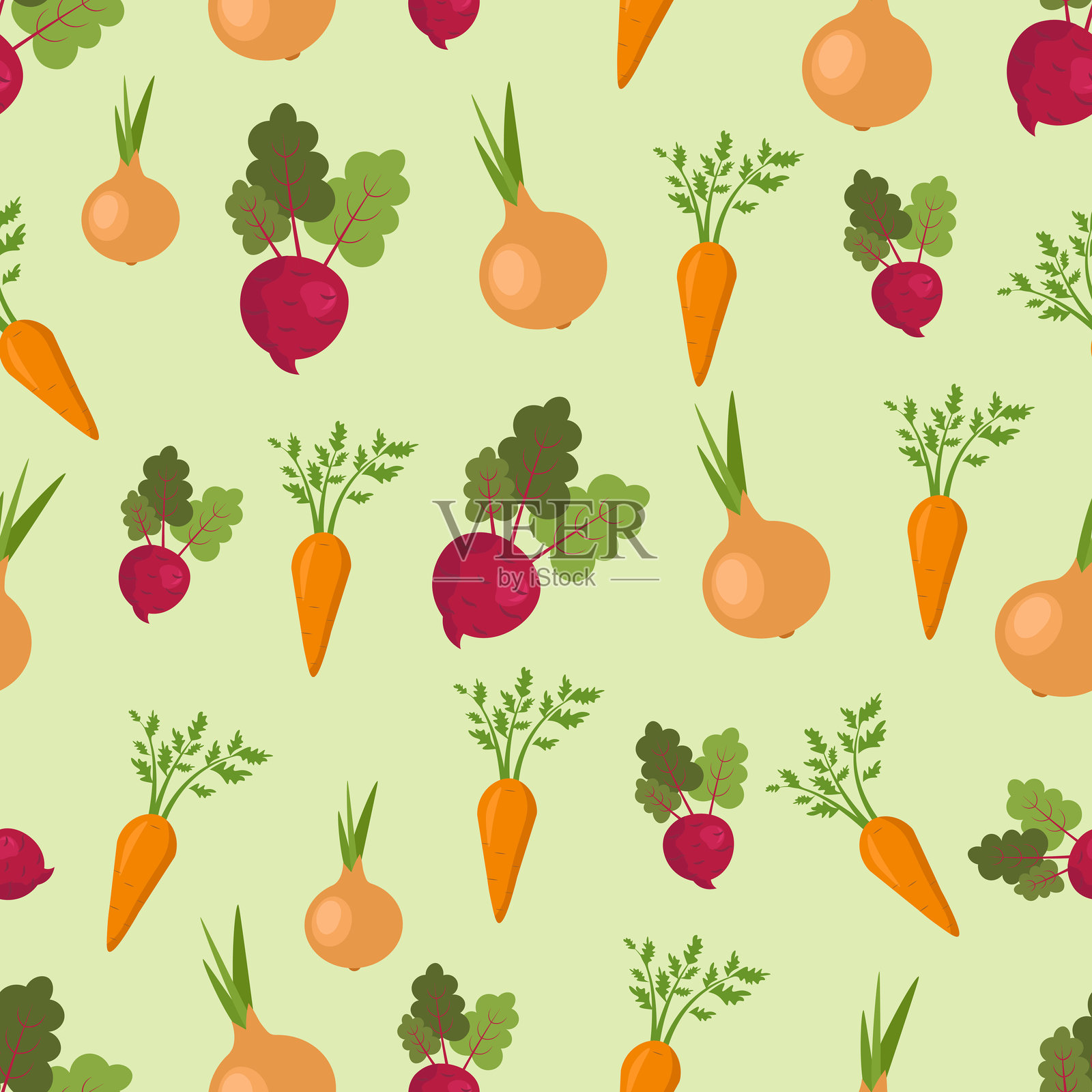 深色背景上的无缝甜菜根图案。插画图片素材