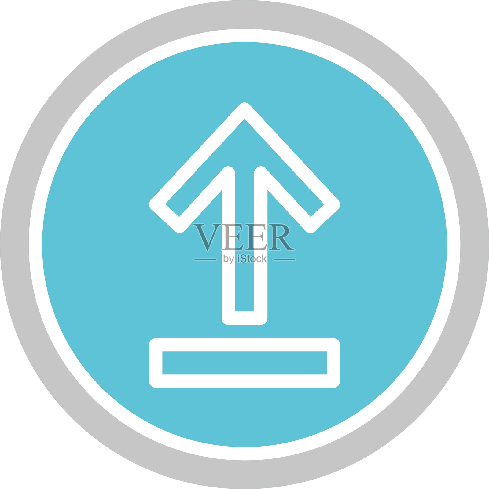 双色上箭头图标插画图片素材