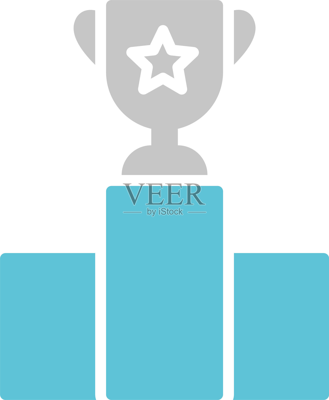 双色图标的领奖台符号插画图片素材