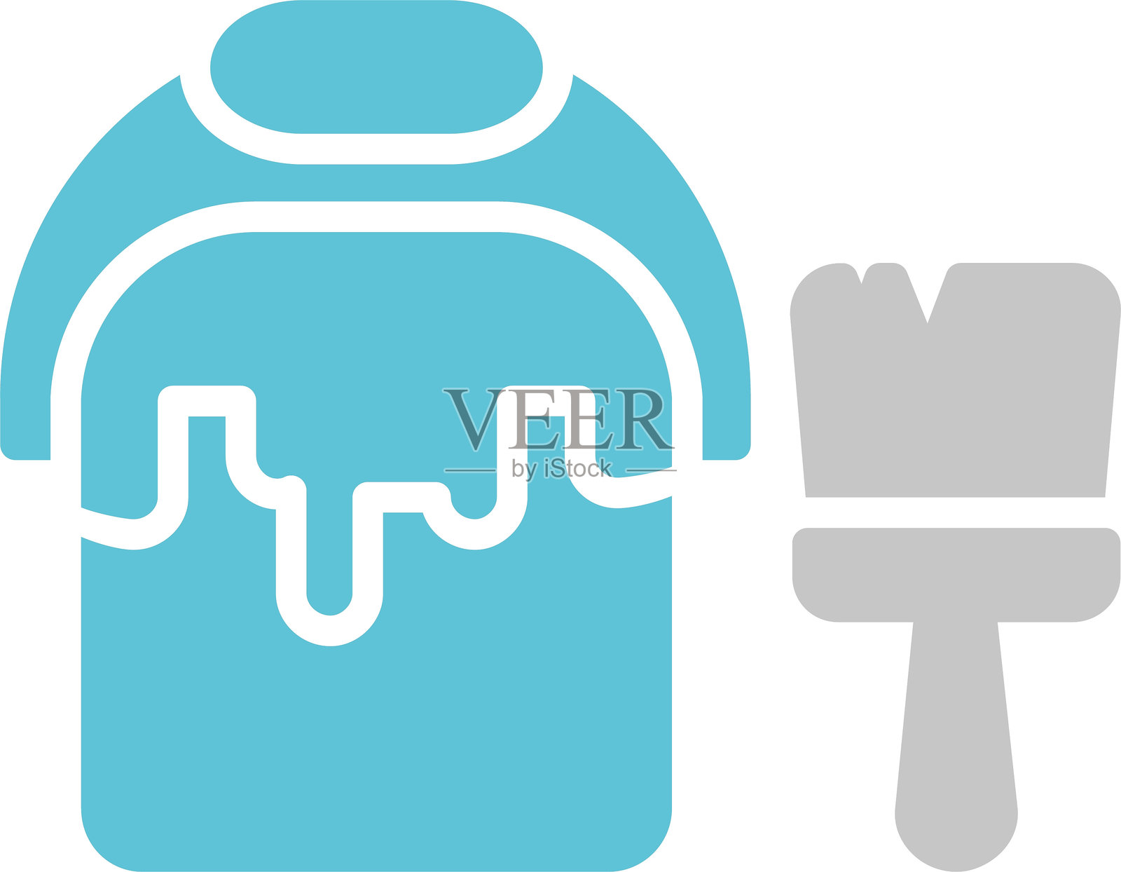 油漆桶图标(双色)插画图片素材