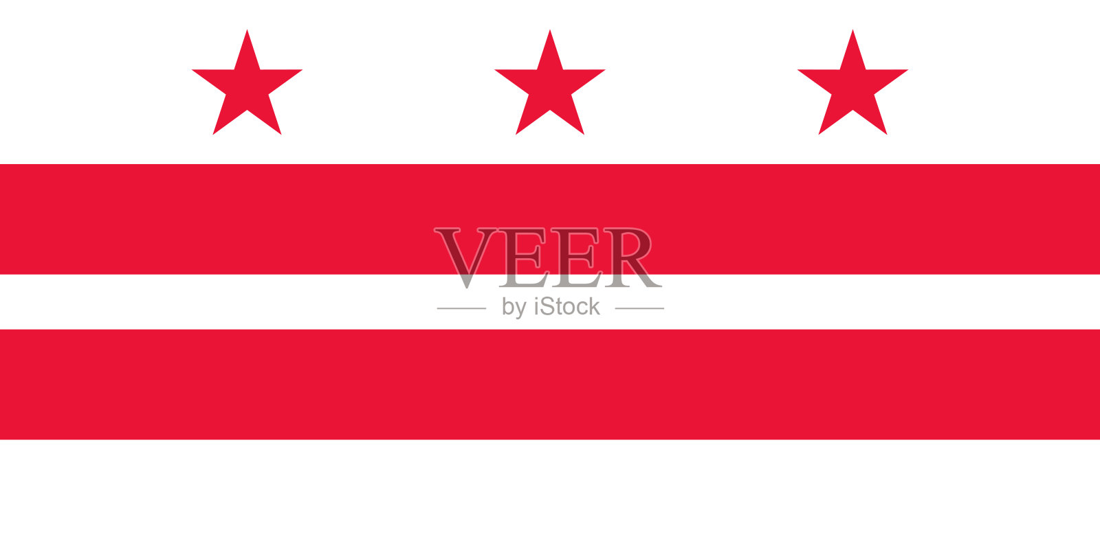 华盛顿特区的旗帜,矢量图插画图片素材