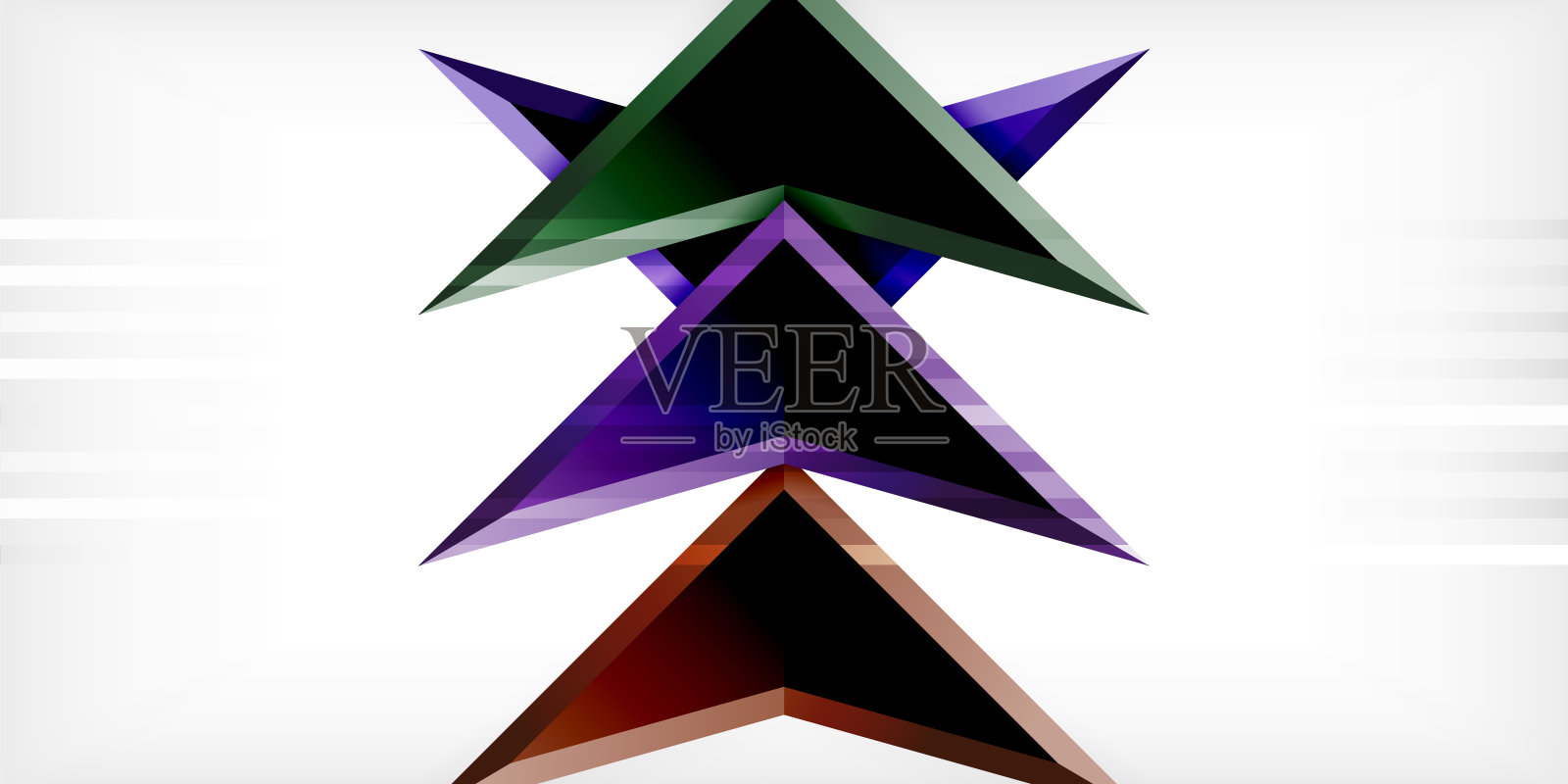 带有3D效果的箭头抽象背景。浅灰色背景上的三角形插画图片素材