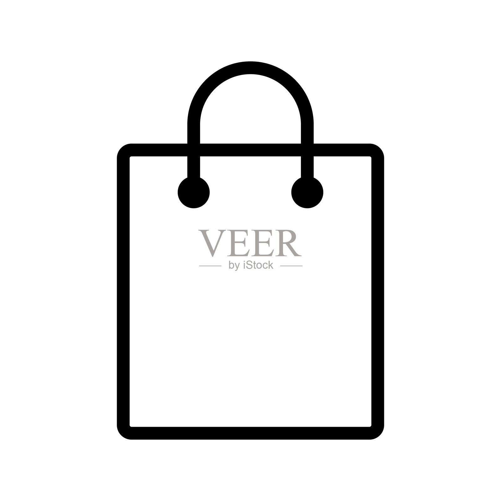 购物袋图标。购物袋线条图标。插画图片素材
