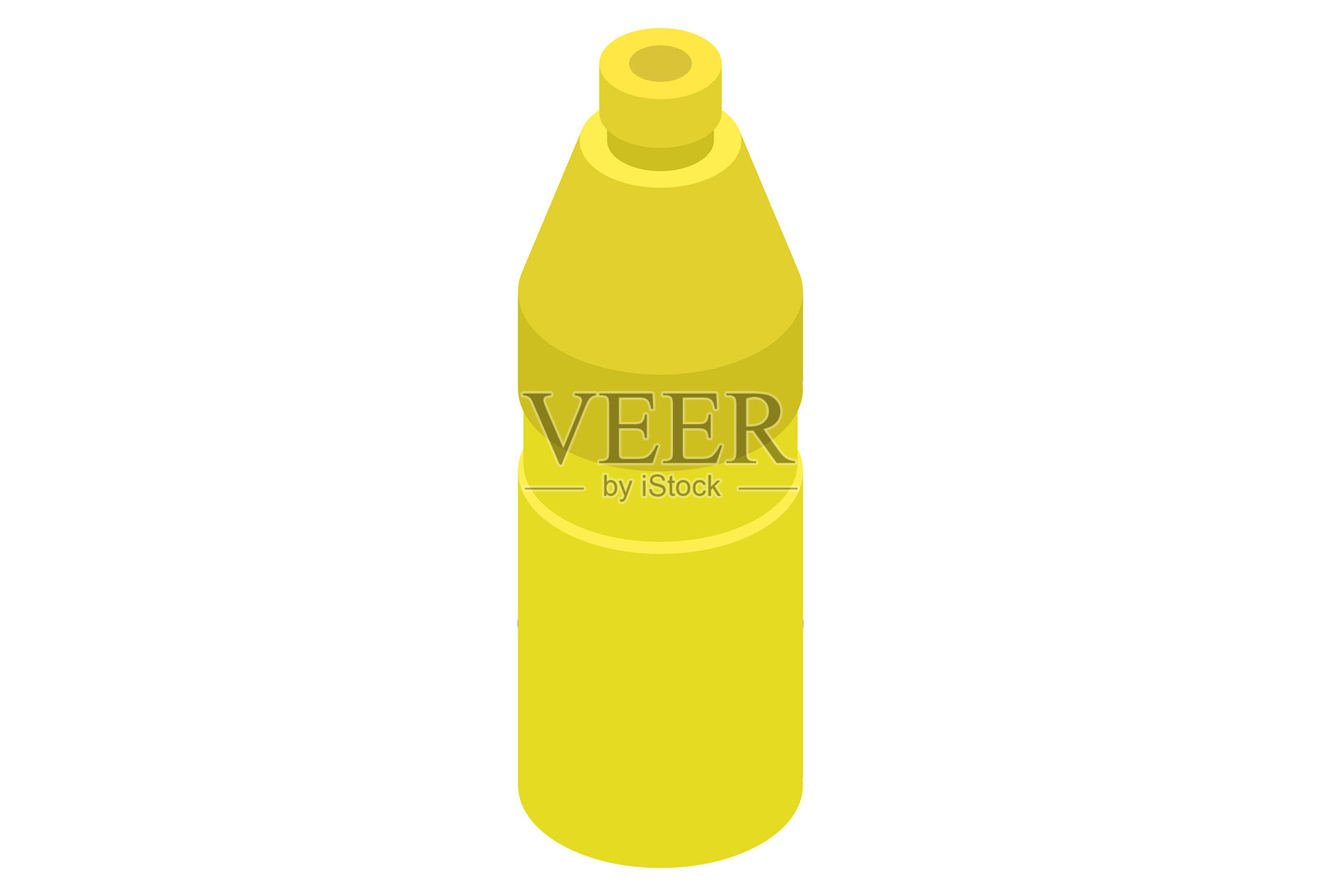 等角视图的柠檬水瓶插画图片素材