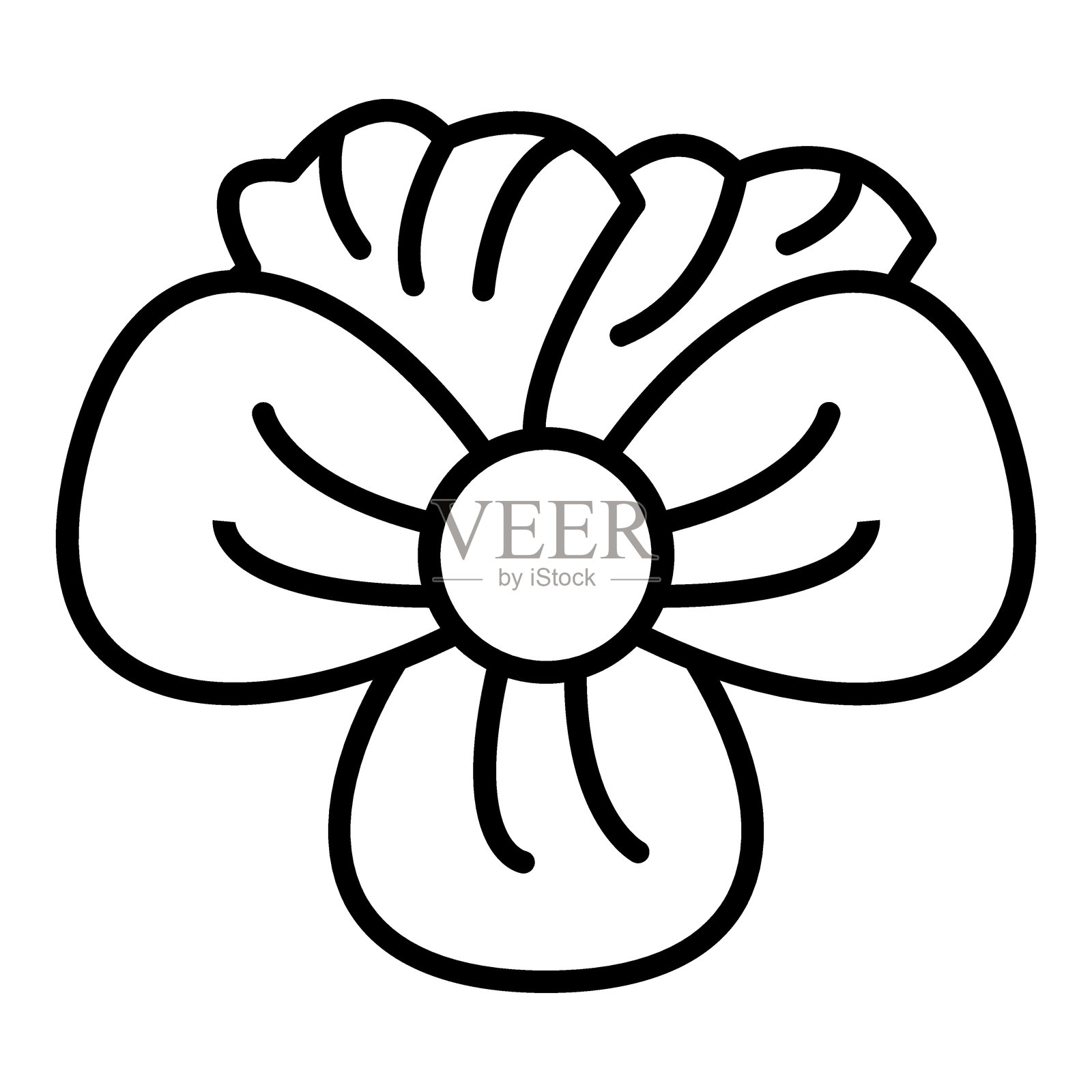 三色堇图标风格插画图片素材