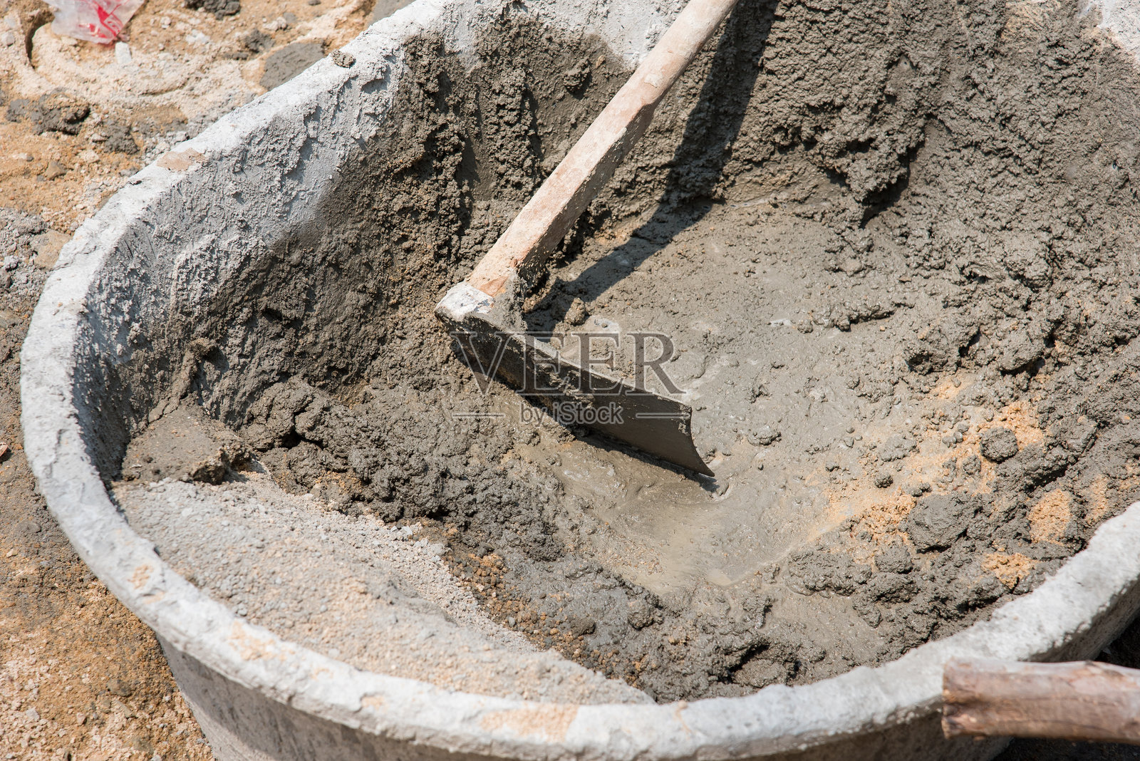 建筑工地容器内的手工具俯视图照片摄影图片