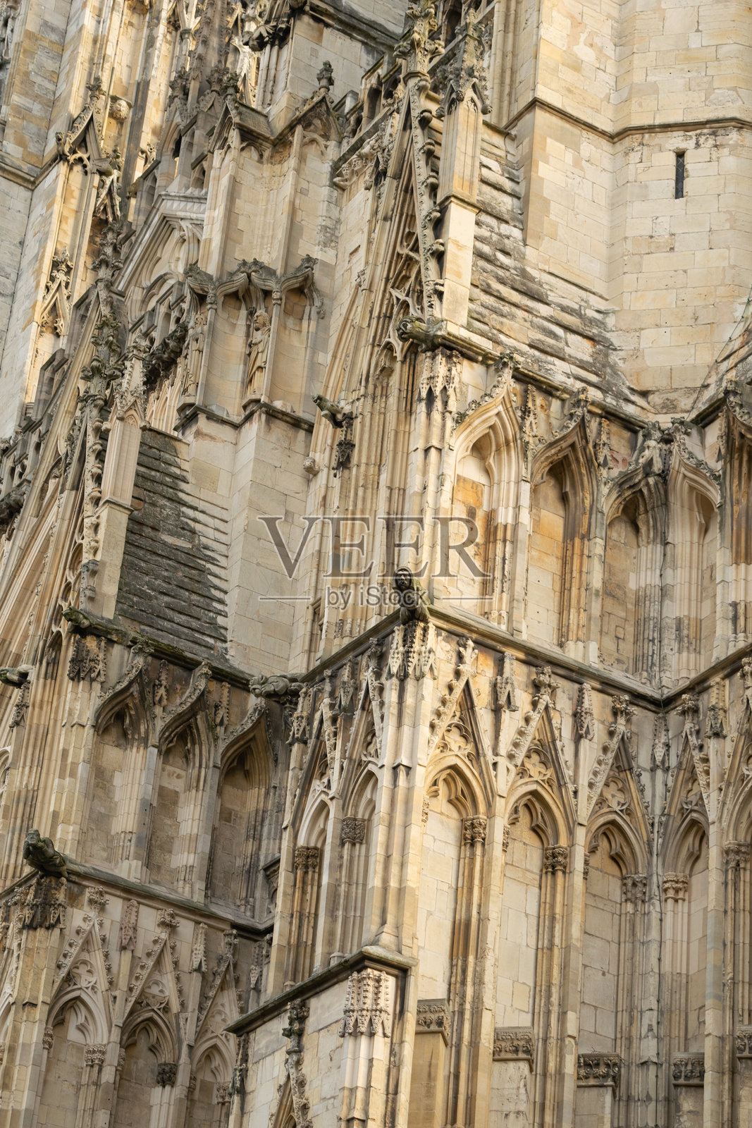 约克大教堂西侧的外观照片摄影图片