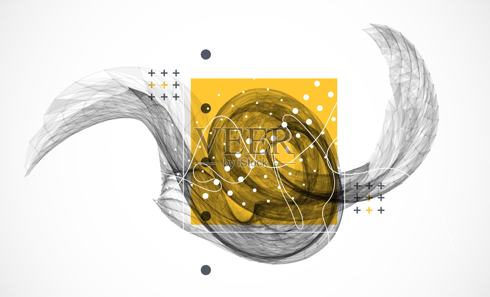 抽象艺术背景。现代科学或技术艺术元素。表面插图。矢量。插画图片素材