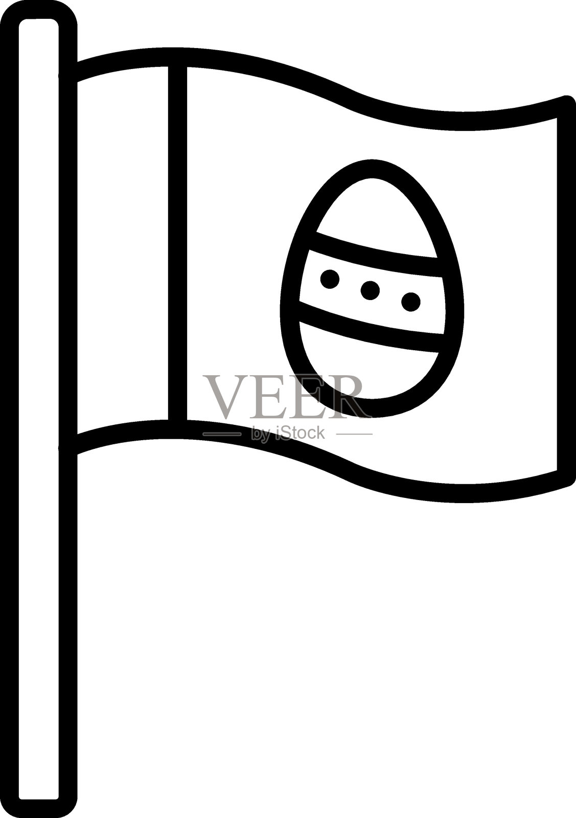 复活节旗帜图标风格插画图片素材