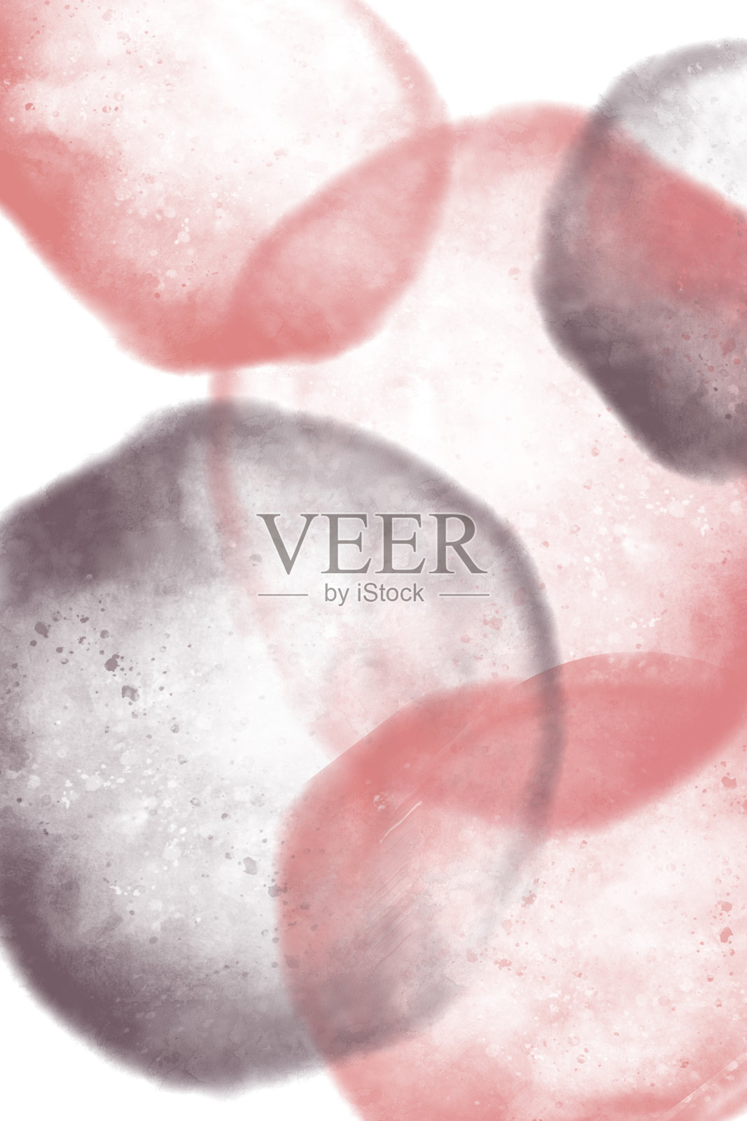 珊瑚粉色的抽象水彩圆圈背景照片摄影图片