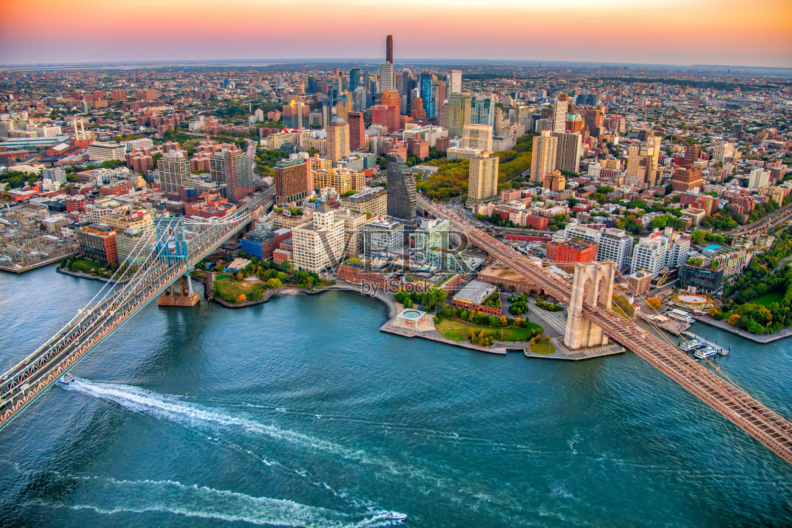 布鲁克林天际线照片摄影图片