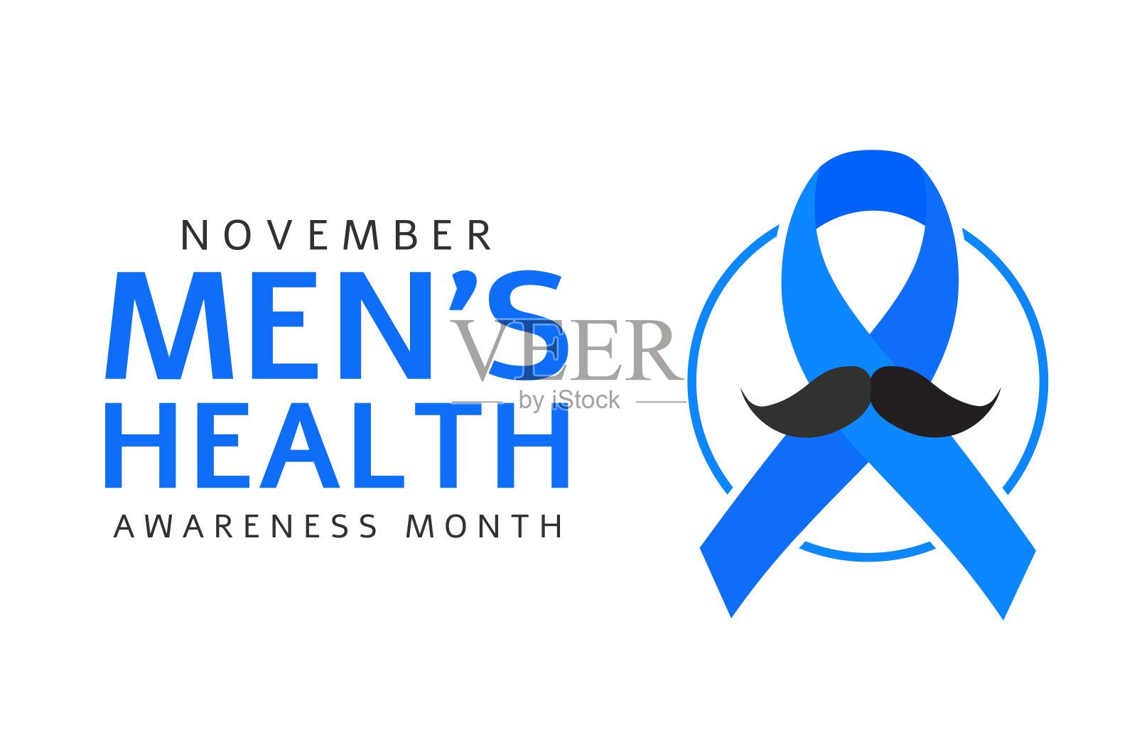 十一月,男性健康意识月横幅,卡片。矢量图插画图片素材
