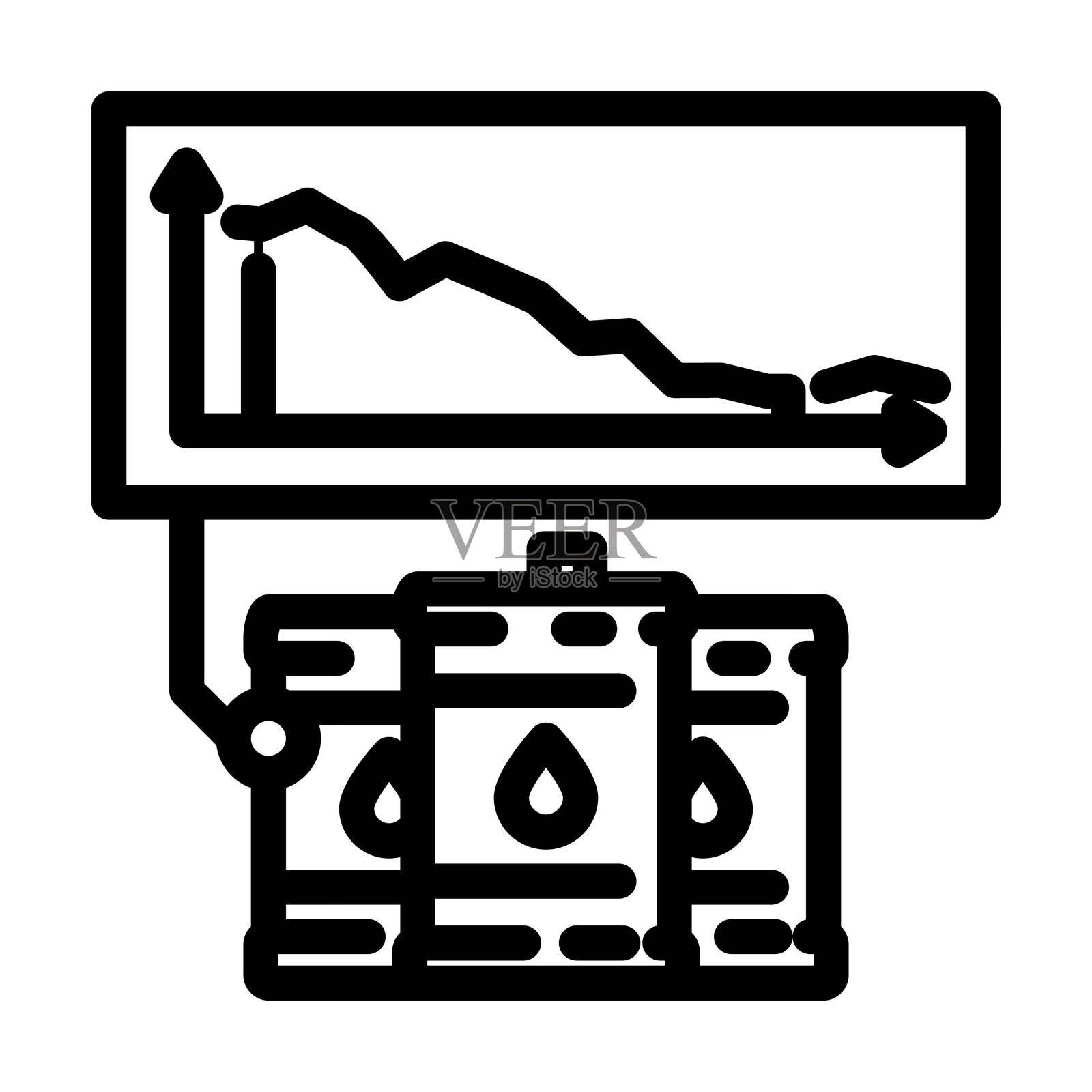 石油行业危机线性图标矢量图插画图片素材