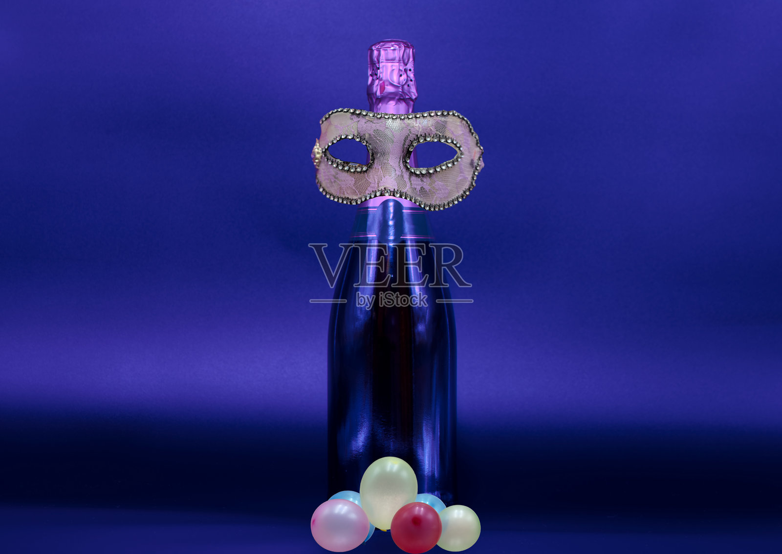 香槟酒瓶新年派对背景照片摄影图片