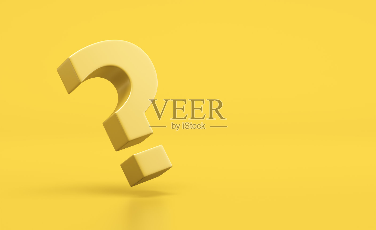 黄色背景上的黄色问号照片摄影图片