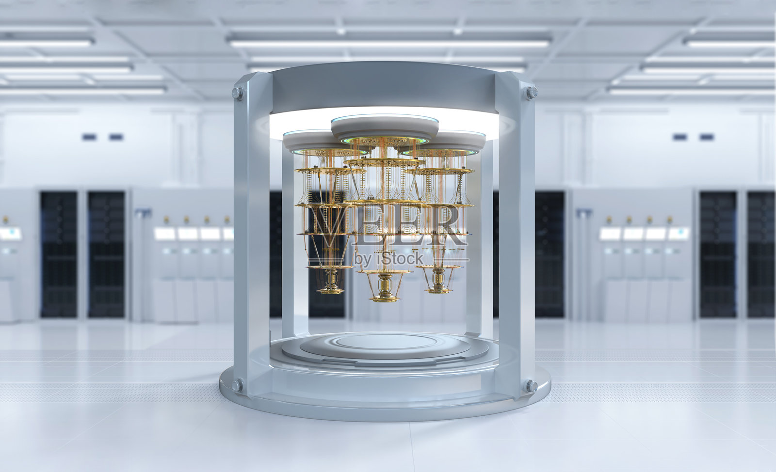 服务器机房中的量子计算机服务器网络照片摄影图片