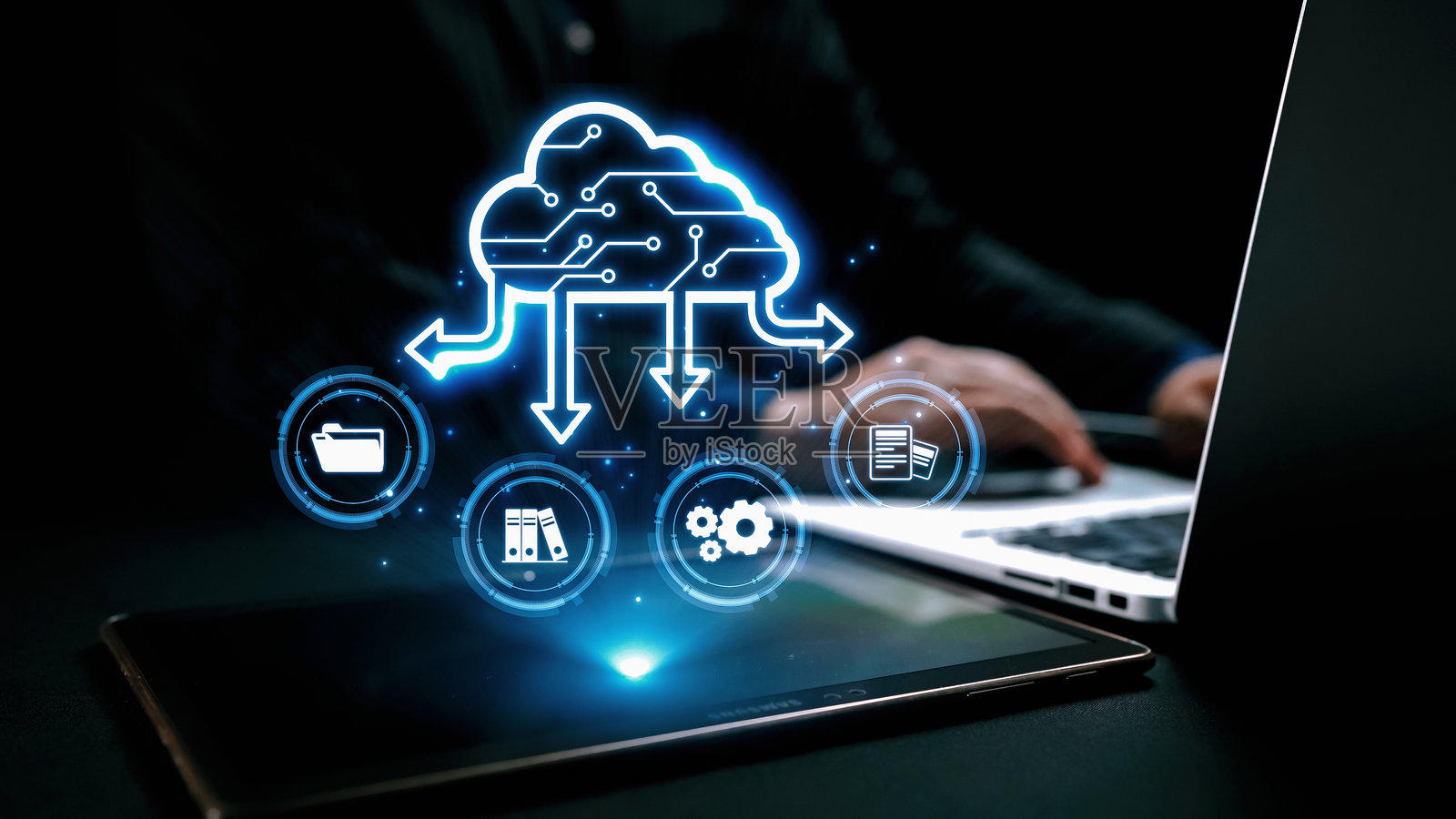 增强型云计算商业策略照片摄影图片