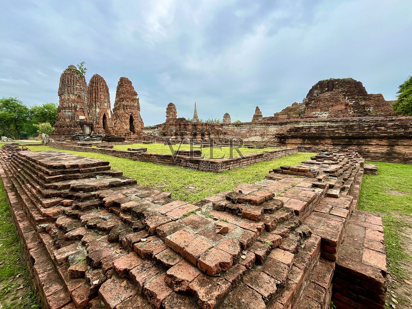泰国 - 大城 - 玛哈泰寺照片摄影图片
