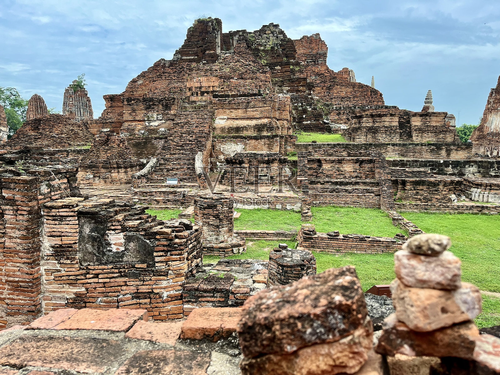 泰国 - 大城 - 玛哈泰寺照片摄影图片