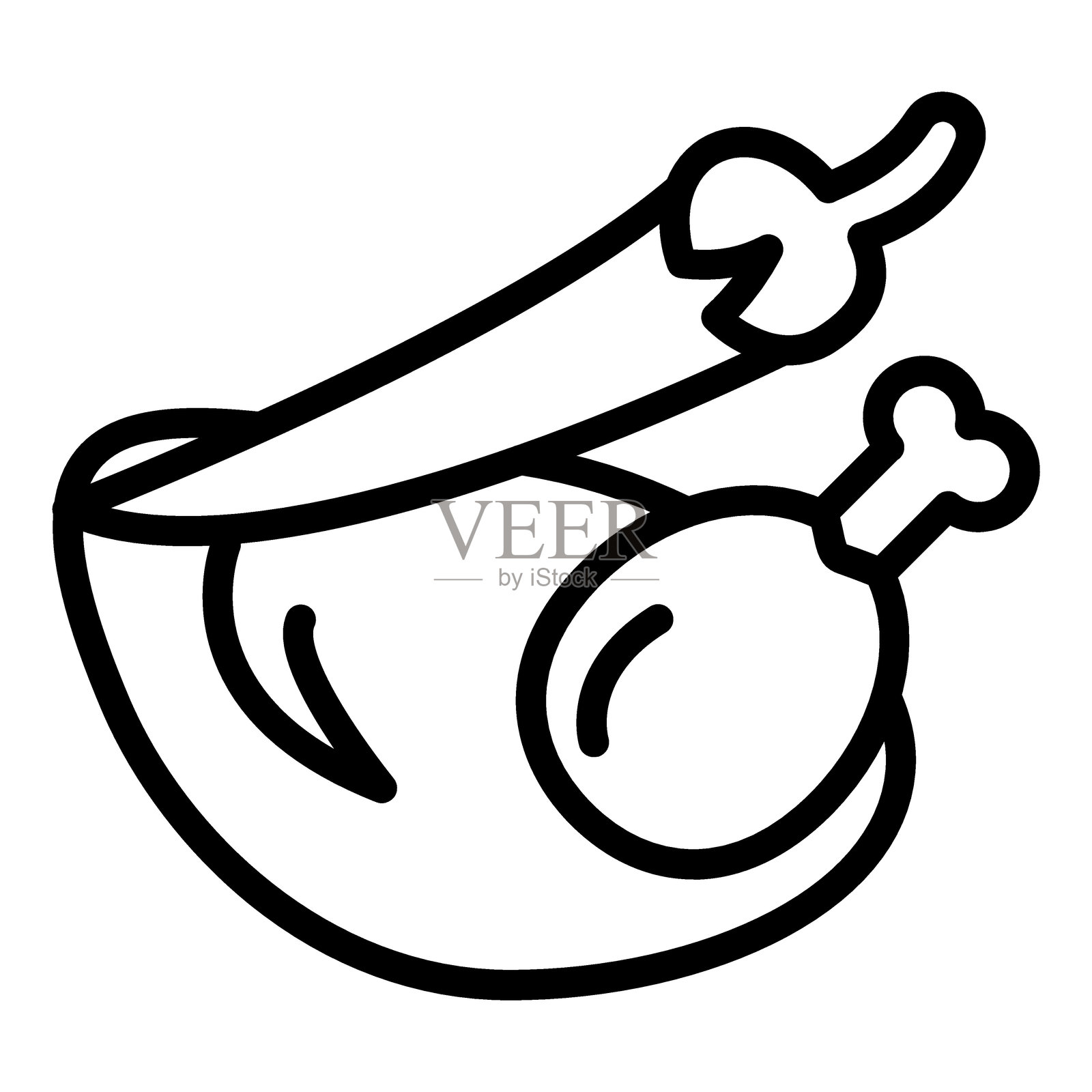 美味佳肴图标风格插画图片素材