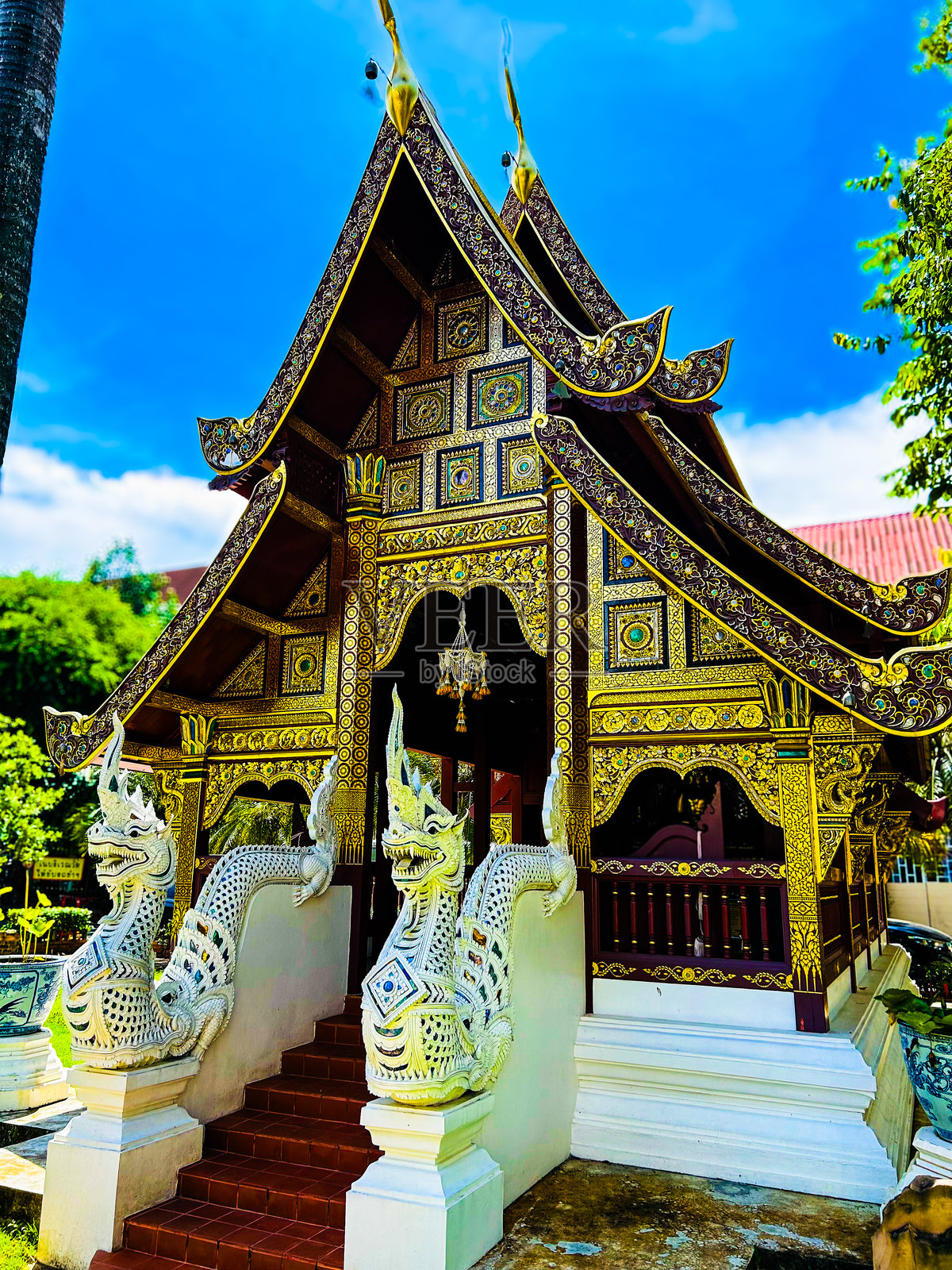 泰国北部的寺庙。照片摄影图片