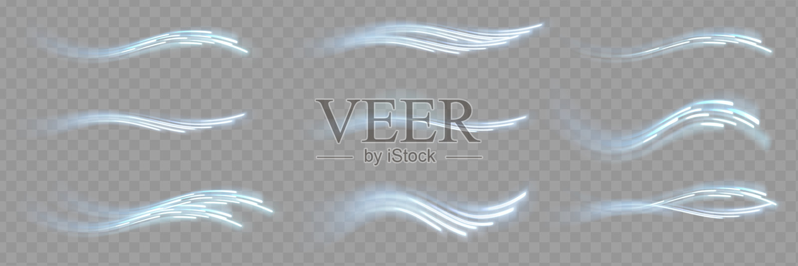 发光的白色速度线。高速。抽象科技背景概念。运动模糊插画图片素材