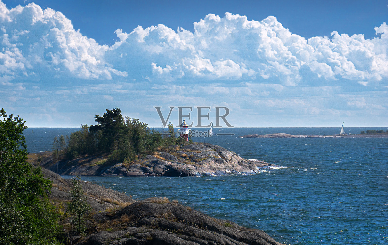 斯坎斯兰德 / 瓦利萨里岛俯瞰波罗的海的景色照片摄影图片