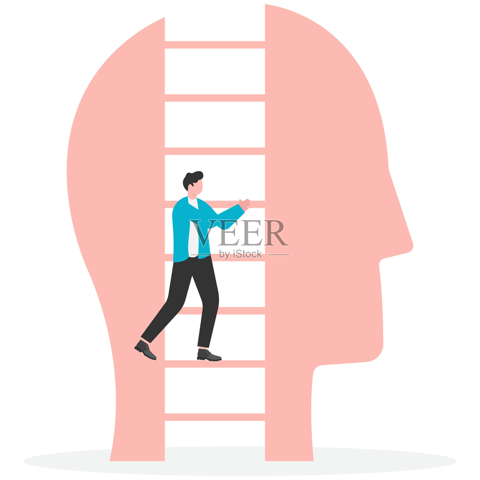 成长阶梯,成功阶梯,挑战与创新,新机遇与决心插画图片素材