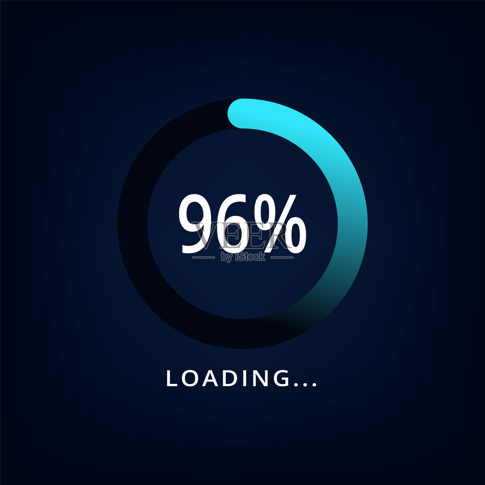 加载条 96% 进度插画图片素材