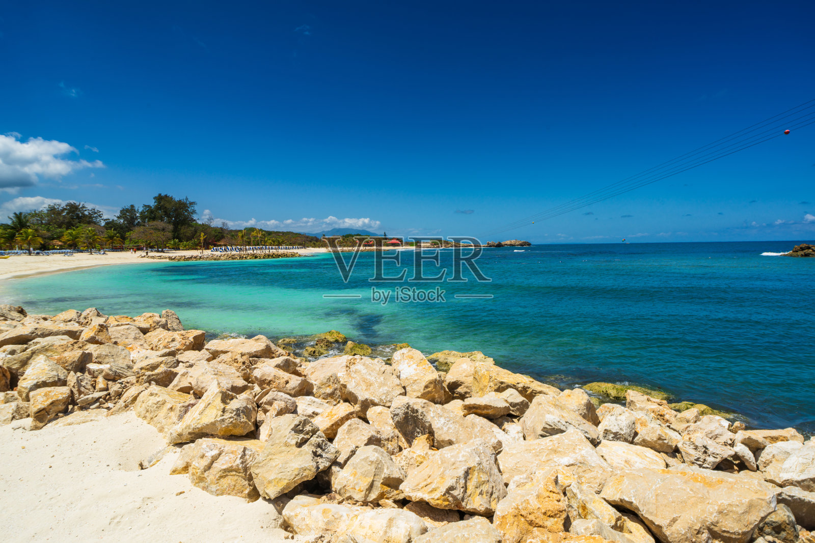 拉巴迪异域热带海滩,海地,加勒比海照片摄影图片